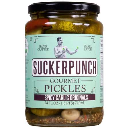 SUCKER PUNCH Spicy Garlic Original Pickles 24 oz., PK6 SPPCO-6068